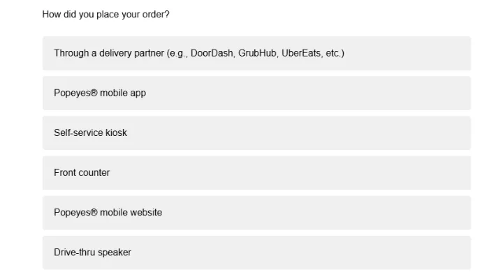 Screenshot of tellpopeyes questions and Answer Screenshot of tellpopeyes questions and Answer